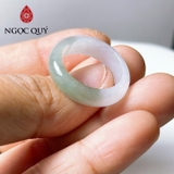 Nhẫn cẩm thạch A Myanmar - nhẫn ngọc phỉ thúy type A chất nếp băng màu uyên ương- Ngọc Quý