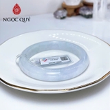 Vòng cẩm thạch A - Ngọc phỉ thúy type A bản hẹ bạch ngọc phớt xanh và tím nhạt ni 54-58 mm (kèm kđ type A)- Ngoc Quý