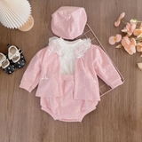 Set bộ chip len hồng 4 chi tiết cho bé gái