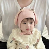 Mũ nón cột dây tai Thỏ viền ren cho bé