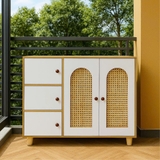 Tủ kệ giày 3 tầng cánh mây chân gỗ