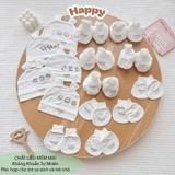 Set BTBC kèm mũ Happy chấm bi in họa tiết