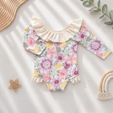 Body bơi dài tay viền bèo Monona cho bé gái