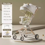 Xe đẩy gấp gọn K8 đa năng 2 chiều có bàn ăn kèm vô lăng