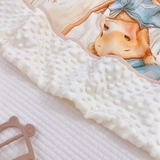 Chăn nhung hạt đậu hoạ tiết vườn cổ tích