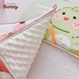 Gối xô mỏng muslin Bunny hạt đậu họa tiết hoạt hình