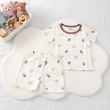 Bộ cộc Tencel kháng khuẩn tag gấu trắng cho bé