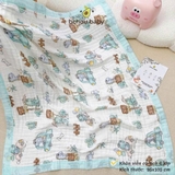 Khăn tắm xô 6 lớp bo viền Bchou họa tiết cổ tích