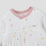 Bộ body dài liền thân không tất họa tiết hồng Nous