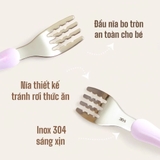 Set hộp ăn dặm Misan thìa nĩa đũa hình thỏ tập ăn cho bé