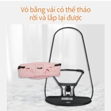 Ghế nhún kiêm bập bênh Love Baby vải cotton cho bé