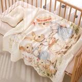 Chăn nhung hạt đậu hoạ tiết vườn cổ tích