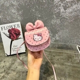 Túi xách Hello Kitty nắp nơ đeo chéo cho bé gái