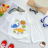 Bộ cộc thun lạnh Minwoo Baby in hoạt hình cho bé
