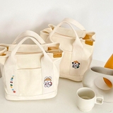 Túi bỉm canvas thêu hoạt hình