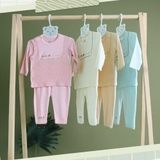 Bộ sơ sinh Hrnee dài cài chéo mix Modal cho bé