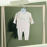 Bộ sơ sinh Hrnee dài cài chéo mix Modal cho bé