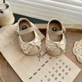 Giày búp bê tập đi nơ buộc dây cổ điển cho bé