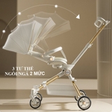 Xe đẩy gấp gọn K8 đa năng 2 chiều có bàn ăn kèm vô lăng