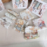 Hộp 4 khăn sữa cotton organic 4 lớp Bubble Tree họa tiết cổ tích