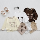 Bộ dài Minsumom in hình gấu cho bé
