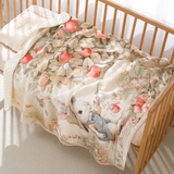 Chăn nhung hạt đậu hoạ tiết vườn cổ tích