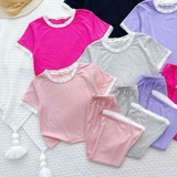 Bộ cộc tay quần dài ống loe viền ren Minkymom cho bé