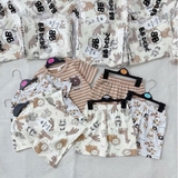 Bộ cộc tay cotton họa tiết động vật cho bé trai