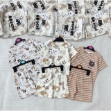 Bộ cộc tay cotton họa tiết động vật cho bé trai