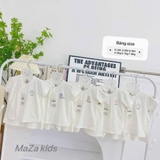Bộ cộc petit thông hơi trắng Maza Kids cho bé