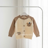 Áo khoác len Jeans Wear phối màu hình gấu cho bé