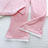 Bộ cộc tay quần dài ống loe viền ren Minkymom cho bé