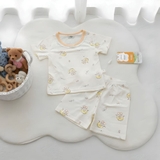 Bộ cộc Tencel kháng khuẩn tag gấu trắng cho bé