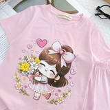 Bộ cộc thun lạnh Minwoo Baby in hoạt hình cho bé