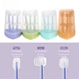 Set hộp 3 bàn chải đánh răng silicone 3 giai đoạn cho bé từ 0-18M