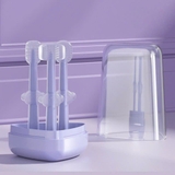 Set hộp 3 bàn chải đánh răng silicone 3 giai đoạn cho bé từ 0-18M