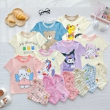 Bộ tay ngắn quần lửng thun lạnh Minkymom in hình cho bé