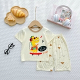 Bộ tay ngắn quần lửng thun lạnh Minkymom in hình cho bé