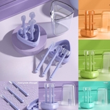 Set hộp 3 bàn chải đánh răng silicone 3 giai đoạn cho bé từ 0-18M
