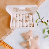 Hộp 6 khăn sữa sợi tre cho bé Boona cao cấp