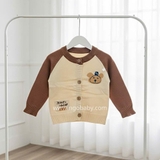 Áo khoác len Jeans Wear phối màu hình gấu cho bé