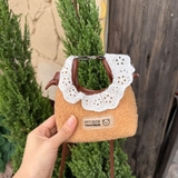 Túi xách Pit Crew lông cừu viền ren cho bé gái