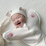 Nhộng chũn Cotton thông hơi bàn tay gấu cho bé