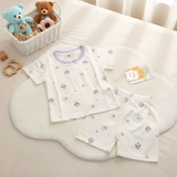 Bộ cộc Tencel kháng khuẩn tag gấu trắng cho bé