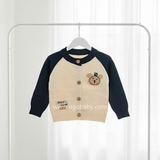 Áo khoác len Jeans Wear phối màu hình gấu cho bé