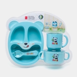 Bộ khay ăn dặm kèm bát ly thìa nĩa Happo cho bé