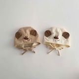 Mũ nón cotton cột dây tai gấu cho bé