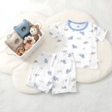 Bộ cộc Tencel kháng khuẩn tag gấu trắng cho bé