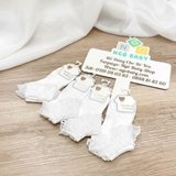 Tất vớ cổ ren bèo trắng BAMI XIONG cho bé gái