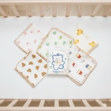 Khăn xô đa năng 4 lớp viền ziczac túi gấu